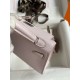 Hermes Kelly Mini II Sellier Handmade Bag In Mauve Pale Chevre Mysore Leather