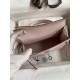 Hermes Kelly Mini II Sellier Handmade Bag In Mauve Pale Chevre Mysore Leather