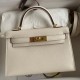 Hermes Kelly Mini II Sellier Handmade Bag In Nata Chevre Mysore Leather