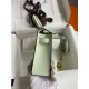 Hermes Kelly Mini II Sellier Handmade Bag In Vert Fizz Chevre Mysore Leather