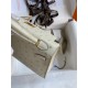 Hermes Kelly Mini II Sellier Handmade Bag In Beton Ostrich Leather