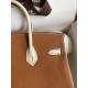 Hermes HSS Birkin 25 Bicolor Bag in Gold and Craie Clemence Leather