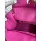 Hermes Birkin 25 Retourne Handmade Bag In Magnolia Clemence Leather