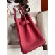 Hermes Birkin 30 Retourne Handmade Bag In Rouge Grenat Clemence Leather