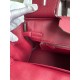 Hermes Birkin 30 Retourne Handmade Bag In Rouge Grenat Clemence Leather