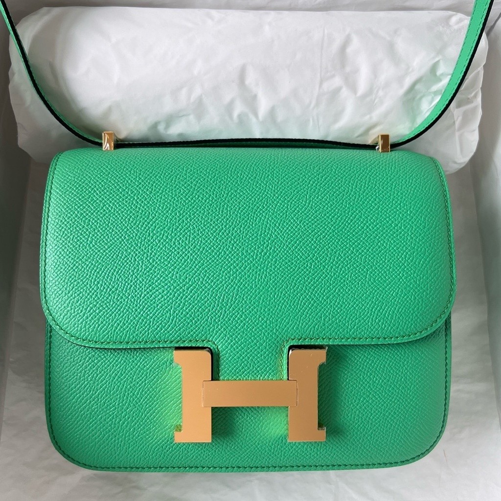 Hermes Constance 18 Handmade Bag In Vert Comics Epsom Calfskin