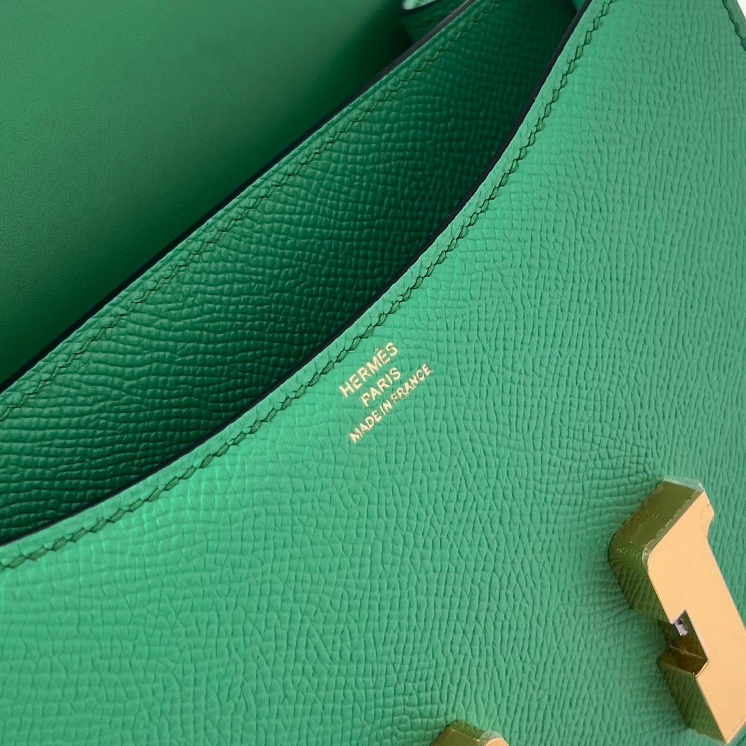 Hermes Constance 18 Handmade Bag In Vert Comics Epsom Calfskin