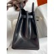 Hermes Birkin 40 Retourne Handmade Bag In Black Box Calfskin