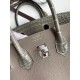 Hermes Touch Birkin 25 Bag In Gris Asphalt Shiny Niloticus Crocodile Skin