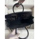 Hermes Touch Birkin 25 Bag in Black Togo and Shiny Alligator Leather