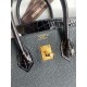 Hermes Touch Birkin 25 Bag in Black Togo and Shiny Alligator Leather