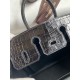 Hermes Touch Birkin 25 Bag in Black Togo and Shiny Alligator Leather