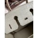 Hermes Touch Birkin 25 Bag in Pearl Grey Togo and Matte Alligator Leather