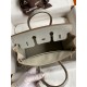 Hermes Touch Birkin 25 Bag in Pearl Grey Togo and Matte Alligator Leather