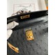 Hermes Kelly Mini II Sellier Handmade Bag In Black Ostrich Leather