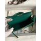 Hermes Kelly Mini II Sellier Handmade Bag In Vert Vertigo Ostrich Leather