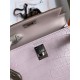 Hermes Kelly Mini II Sellier Handmade Bag In Mauve Pale Matte Alligator Leathe