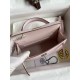 Hermes Kelly Mini II Sellier Handmade Bag In Mauve Pale Matte Alligator Leathe