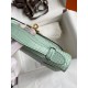 Hermes Kelly Pochette Handmade Bag In Vert D'eau Matte Alligator Leather