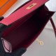 Hermes Kelly Pochette Handmade Bag In Rouge Grenat Epsom Calfskin