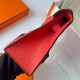 Hermes Kelly Pochette Handmade Bag In Rouge Piment Epsom Calfskin