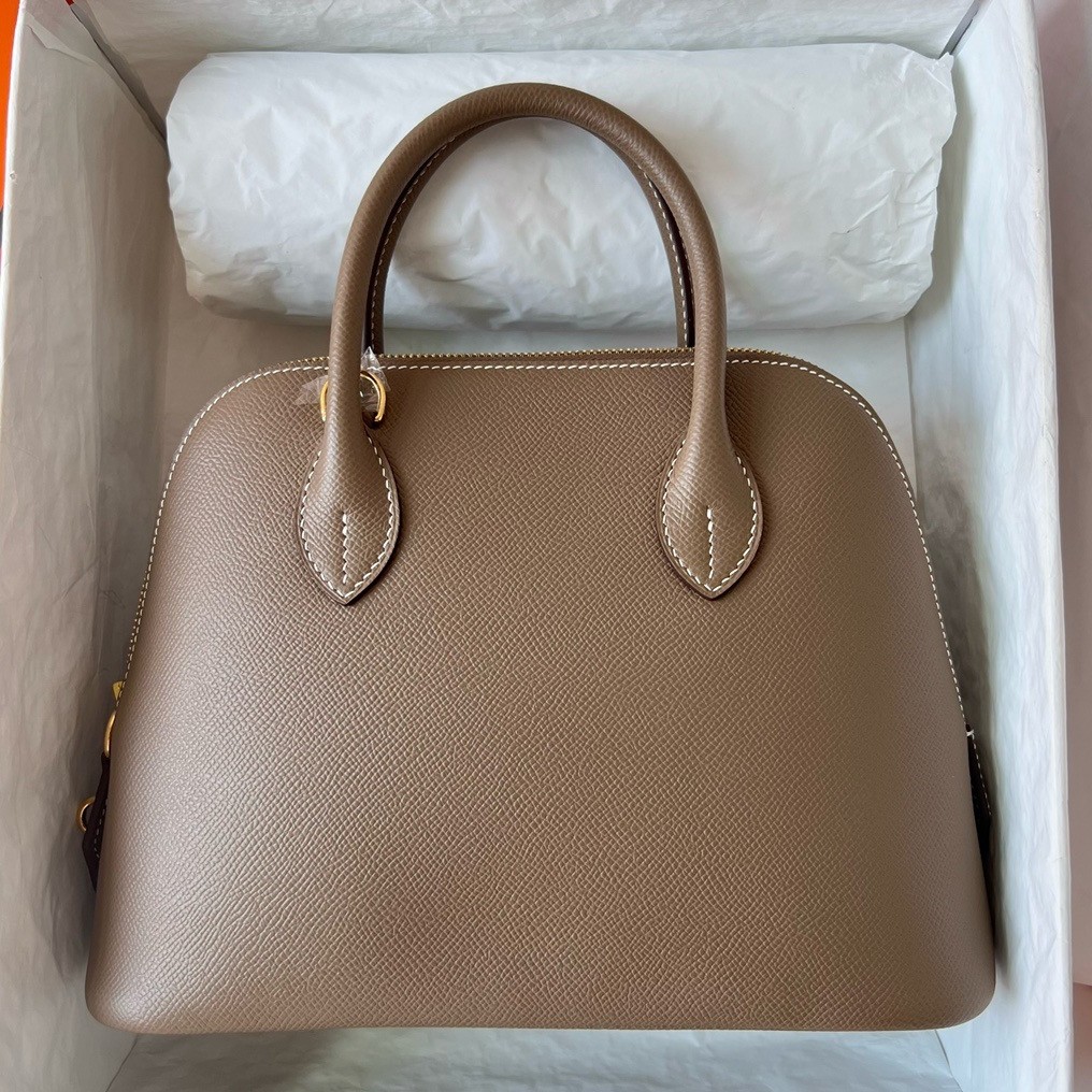 Hermes Bolide 1923 25 Handmade Bag In Taupe Epsom Calfskin