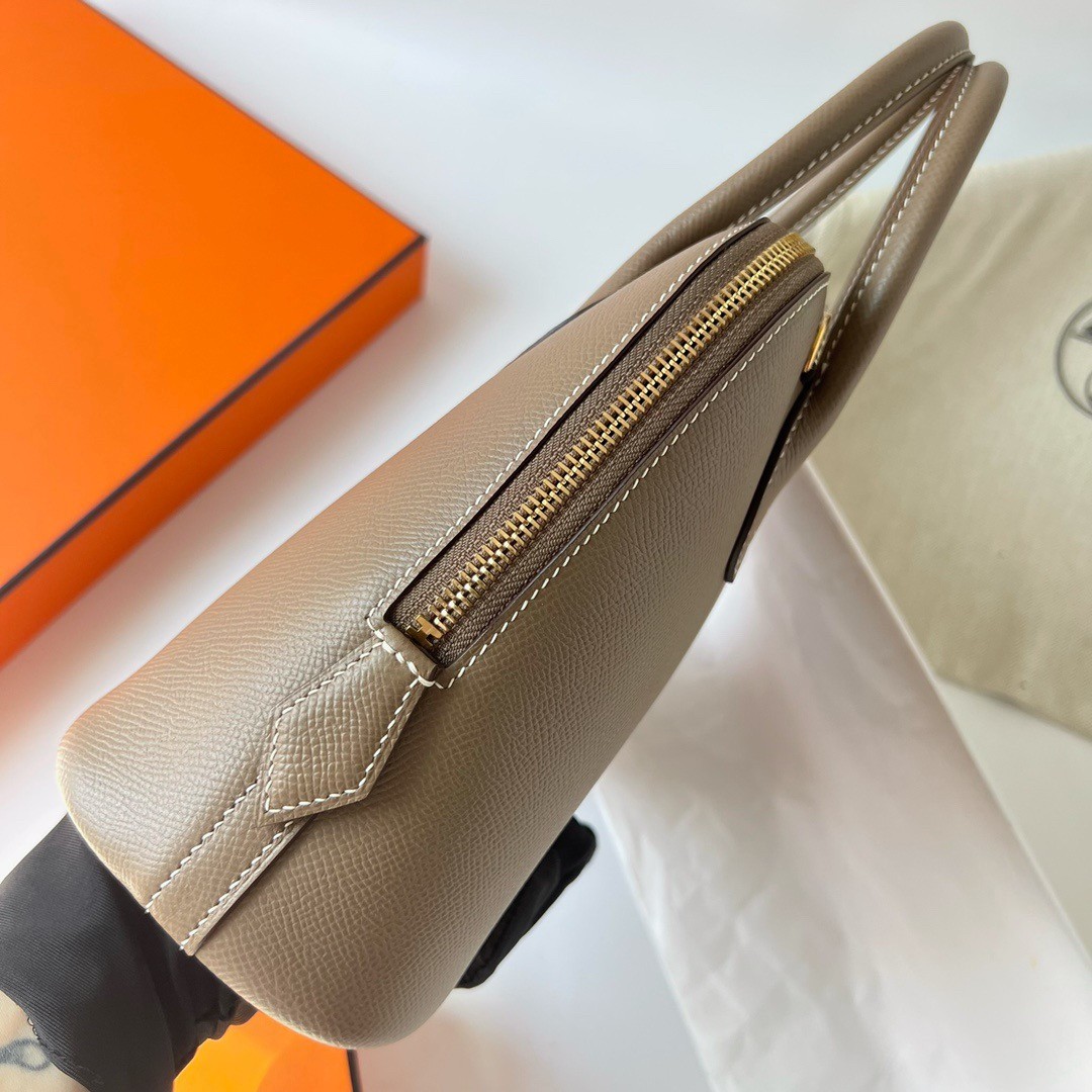 Hermes Bolide 1923 25 Handmade Bag In Taupe Epsom Calfskin