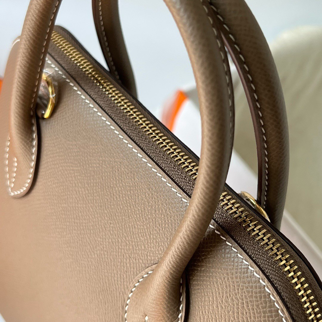 Hermes Bolide 1923 25 Handmade Bag In Taupe Epsom Calfskin