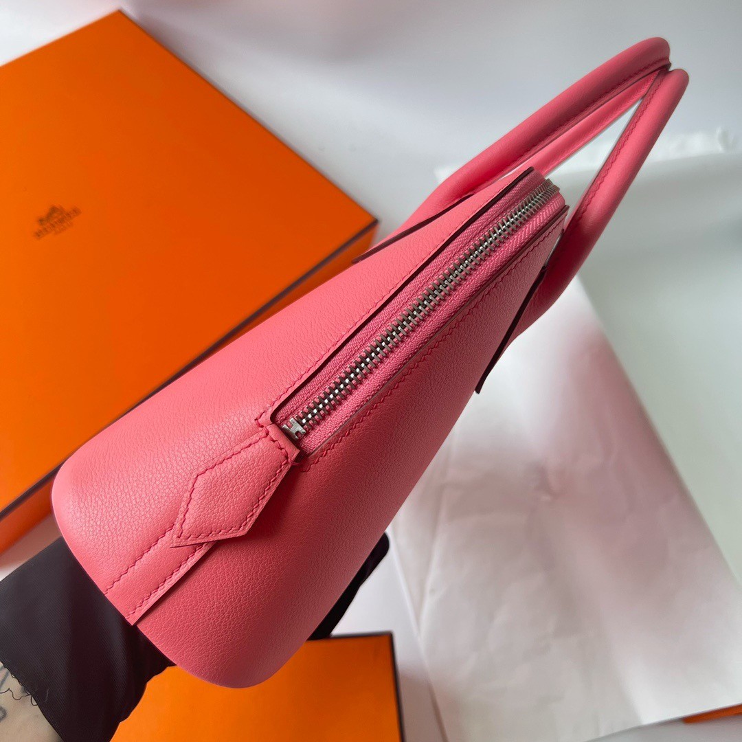 Hermes Bolide 1923 25 Handmade Bag In Rose Lipstick Evercolor Calfskin