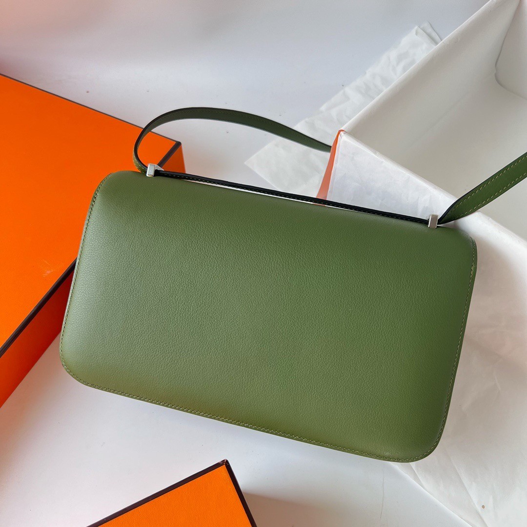 Hermes Constance Elan Handmade Bag In Canopee Evercolor Calfskin