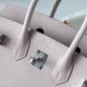 Hermes Birkin 25 Sellier Handmade Bag In Mauve Pale Epsom Calfskin