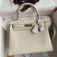 Hermes Kelly Retourne 25 Handmade Bag In Mushroom Clemence Leather