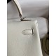 Hermes Kelly Retourne 25 Handmade Bag In Mushroom Clemence Leather