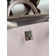 Hermes Kelly Retourne 25 Handmade Bag In Mauve Pale Swift Calfskin