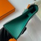 Hermes Kelly Pochette Handmade Bag In Malachite Swift Calfskin