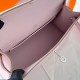 Hermes Kelly Pochette Handmade Bag In Mauve Pale Swift Calfskin