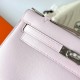 Hermes Kelly Pochette Handmade Bag In Mauve Pale Swift Calfskin