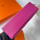 Hermes Kelly Pochette Handmade Bag In Rose Purple Epsom Calfskin