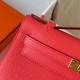 Hermes Kelly Pochette Handmade Bag In Rose Texas Epsom Calfskin