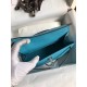 Hermes Kelly Pochette Handmade Bag In Blue du Nord Swift Calfskin