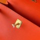 Hermes Kelly Pochette Handmade Bag In Rouge Piment Swift Calfskin