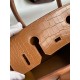 Hermes Touch Birkin 30 Bag in Gold Clemence and Matte Alligator Leather