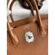 Hermes Touch Birkin 30 Bag in Gold Clemence and Matte Alligator Leather