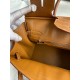 Hermes Touch Birkin 30 Bag in Gold Clemence and Matte Alligator Leather