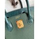 Hermes Touch Birkin 30 Bag in Green Clemence and Matte Alligator Leather