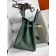 Hermes Touch Birkin 30 Bag in Green Clemence and Matte Alligator Leather