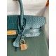 Hermes Touch Birkin 30 Bag in Green Clemence and Matte Alligator Leather