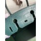 Hermes Touch Birkin 30 Bag in Green Clemence and Matte Alligator Leather