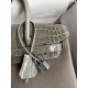 Hermes Touch Birkin 30 Bag In Gris Asphalt Clemence and Shiny Niloticus Crocodile Skin