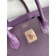 Hermes Touch Birkin 30 Bag in Raisin Clemence and Matte Alligator Leather